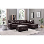 Gallant 111 in. W 2-piece Faux Leather L Shape Sectional Sofa - 78L x 111W x 32H