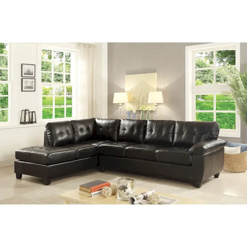 Gallant 111 in. W 2-piece Faux Leather L Shape Sectional Sofa - 78L x 111W x 32H