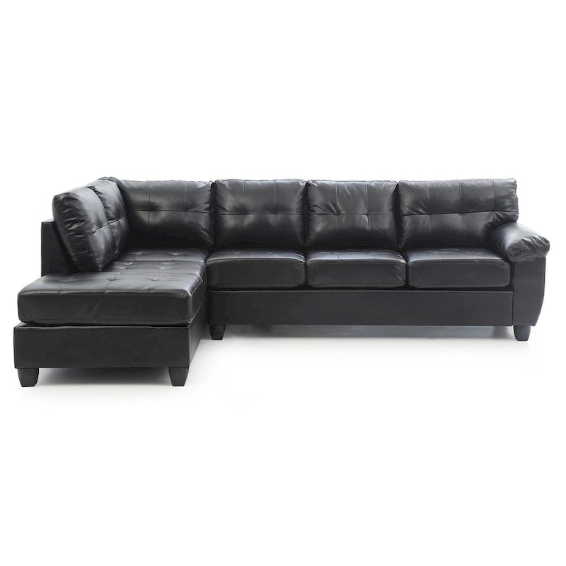 Gallant 111 in. W 2-piece Faux Leather L Shape Sectional Sofa - 78L x 111W x 32H