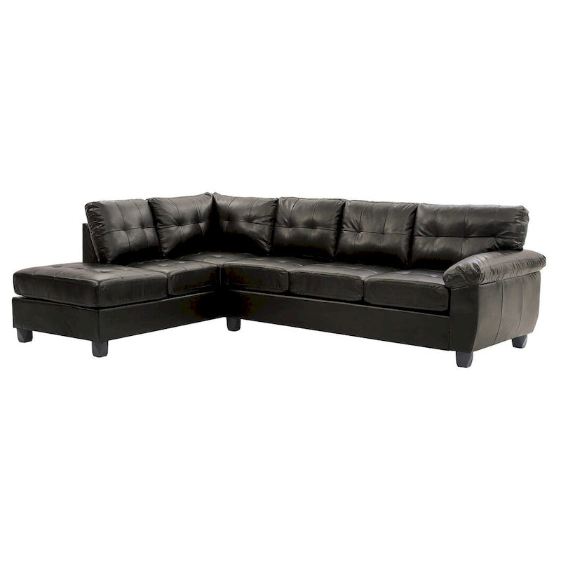 Gallant 111 in. W 2-piece Faux Leather L Shape Sectional Sofa - 78L x 111W x 32H