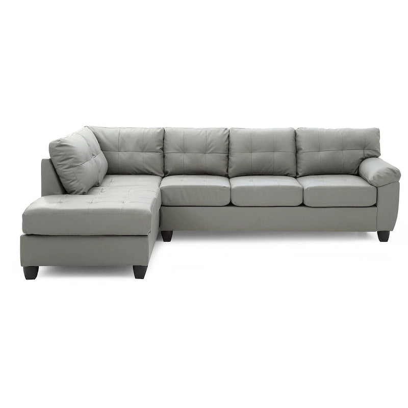 Gallant 111 in. W 2-piece Faux Leather L Shape Sectional Sofa - 78L x 111W x 32H