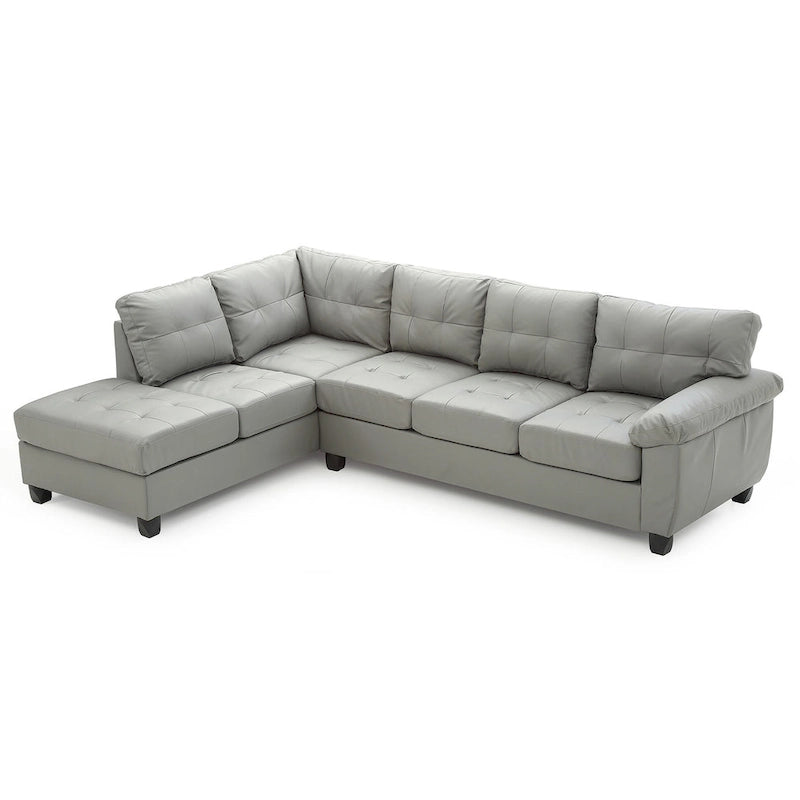 Gallant 111 in. W 2-piece Faux Leather L Shape Sectional Sofa - 78L x 111W x 32H