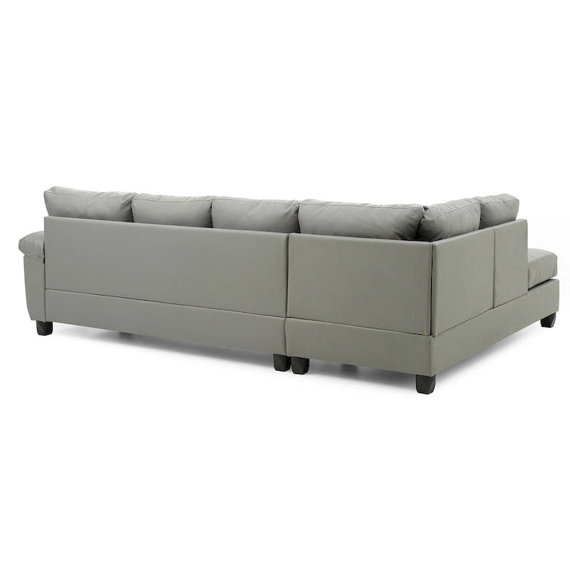 Gallant 111 in. W 2-piece Faux Leather L Shape Sectional Sofa - 78L x 111W x 32H