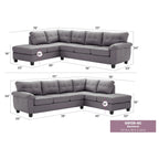 Gallant 111 in. W 2-piece Faux Leather L Shape Sectional Sofa - 78L x 111W x 32H