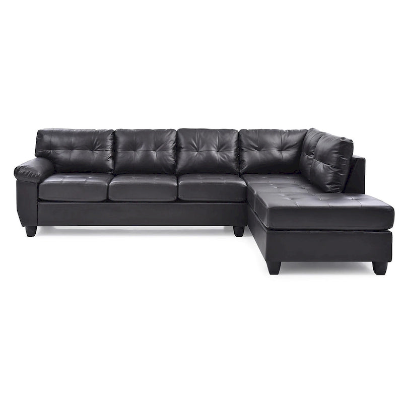 Gallant 111 in. W 2-piece Faux Leather L Shape Sectional Sofa - 78L x 111W x 32H