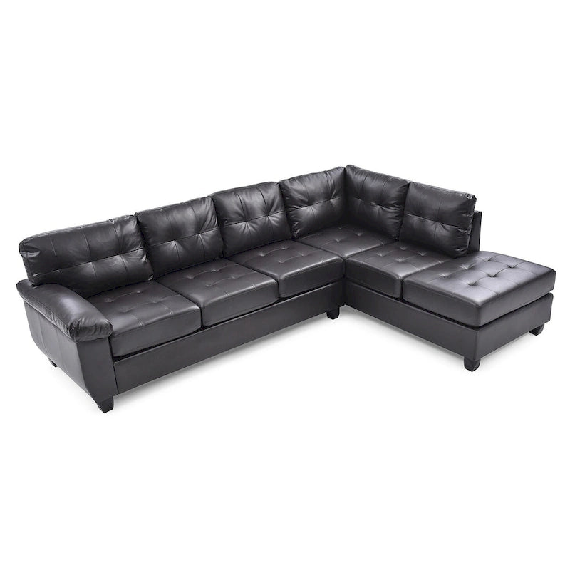 Gallant 111 in. W 2-piece Faux Leather L Shape Sectional Sofa - 78L x 111W x 32H