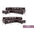 Gallant 111 in. W 2-piece Faux Leather L Shape Sectional Sofa - 78L x 111W x 32H