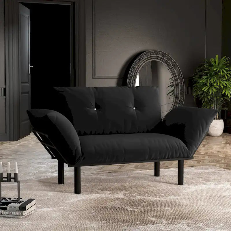 Haydar Extra-wide Modern Loveseat with Metal Legs