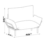 Haydar Extra-wide Modern Loveseat with Metal Legs