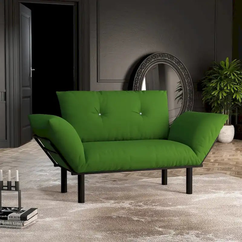 Haydar Extra-wide Modern Loveseat with Metal Legs