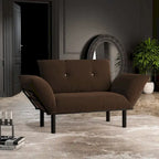 Haydar Extra-wide Modern Loveseat with Metal Legs