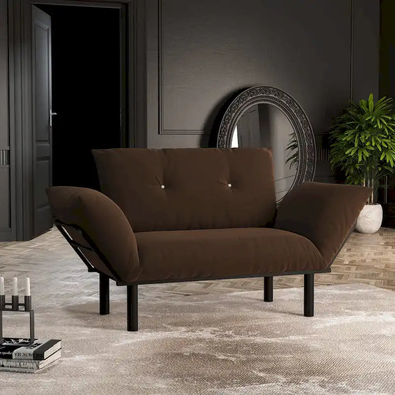 Haydar Extra-wide Modern Loveseat with Metal Legs