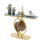 48 Modern Console Marble Table with Gold Base Entryway Living Room - 48x12x31