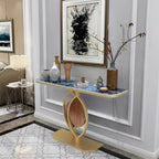 48 Modern Console Marble Table with Gold Base Entryway Living Room - 48x12x31