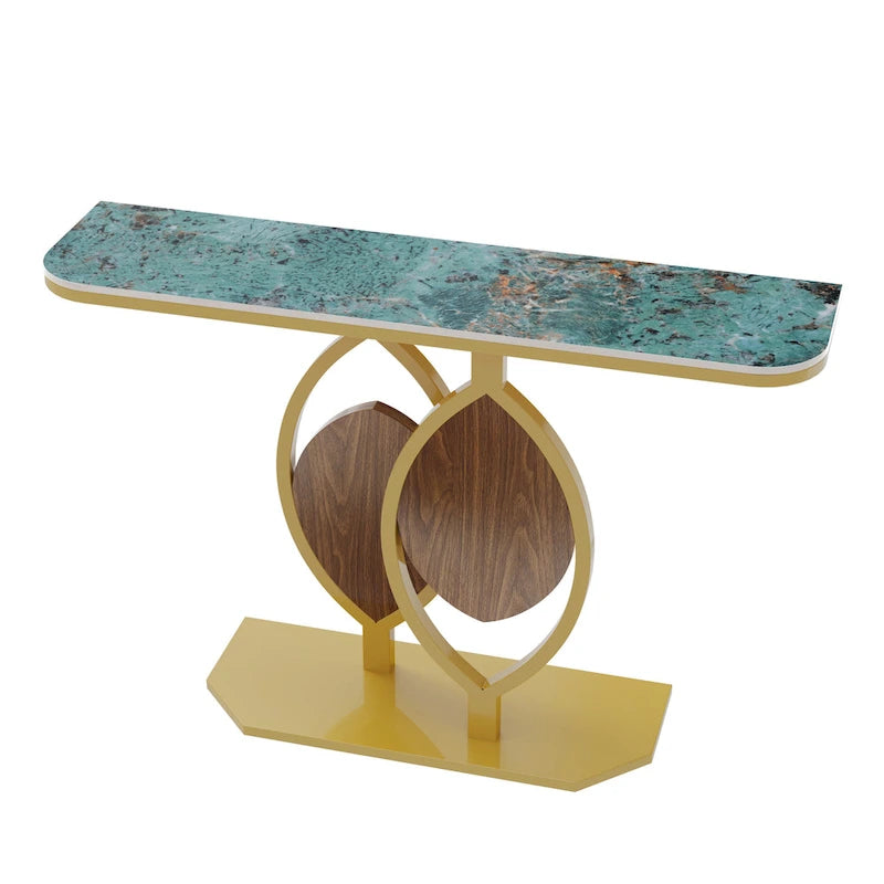 48 Modern Console Marble Table with Gold Base Entryway Living Room - 48x12x31