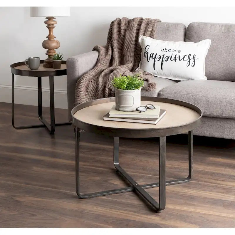 Kate and Laurel Zabel Round Modern Coffee Table - 28 Diameter