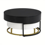 Modern Round Lift-top Nesting Coffee Tables with 2 Drawers
