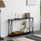 Triamine Board Cross Iron Frame Console/ Sofa Table