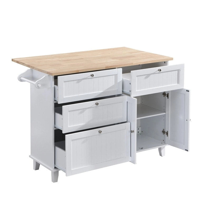 Kitchen Island Set with Drop Leaf and 2 Seatings