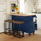Kitchen Island Set with Drop Leaf and 2 Seatings