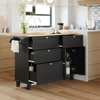 Kitchen Island Set with Drop Leaf and 2 Seatings