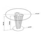 Somette Fiona Round Dining Table with Pedestal Base - Silver