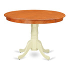 East West Furniture Hartland Kitchen Table - a Round Dining Table Top with Pedestal Base(Finish Options)