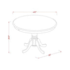 East West Furniture Hartland Kitchen Table - a Round Dining Table Top with Pedestal Base(Finish Options)