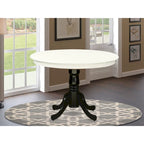 East West Furniture Hartland Kitchen Table - a Round Dining Table Top with Pedestal Base(Finish Options)