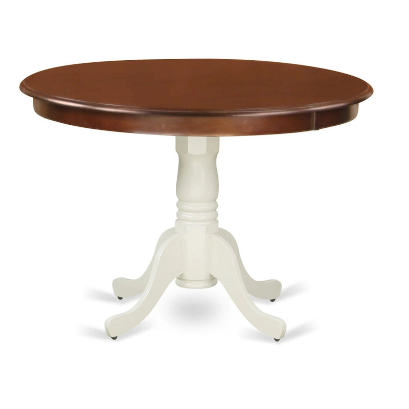 East West Furniture Hartland Kitchen Table - a Round Dining Table Top with Pedestal Base(Finish Options)