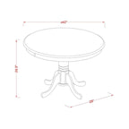 East West Furniture Hartland Kitchen Table - a Round Dining Table Top with Pedestal Base(Finish Options)