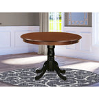 East West Furniture Hartland Kitchen Table - a Round Dining Table Top with Pedestal Base(Finish Options)