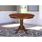 East West Furniture Hartland Kitchen Table - a Round Dining Table Top with Pedestal Base(Finish Options)