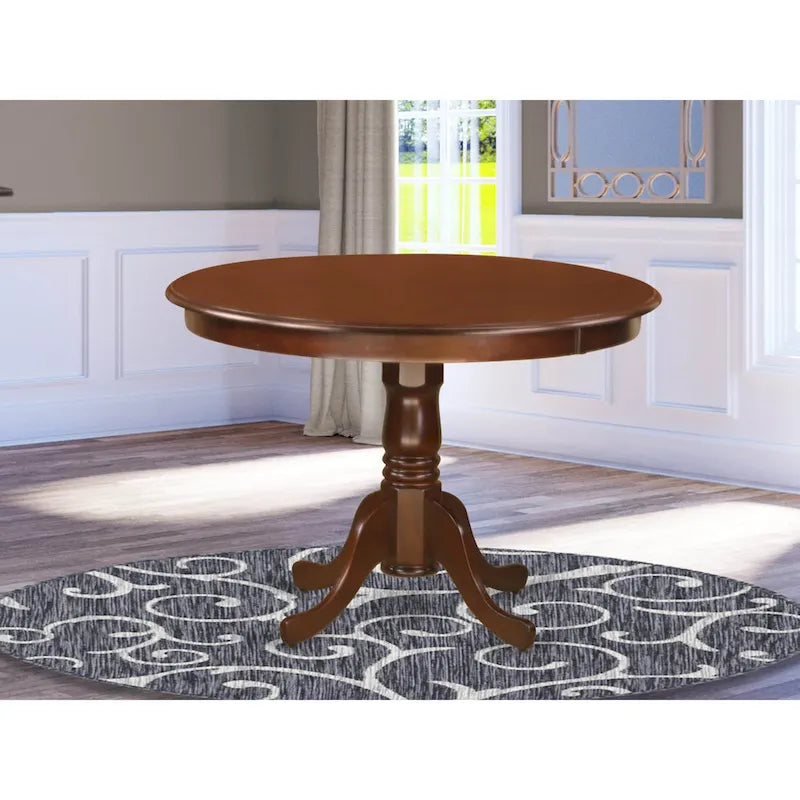 East West Furniture Hartland Kitchen Table - a Round Dining Table Top with Pedestal Base(Finish Options)