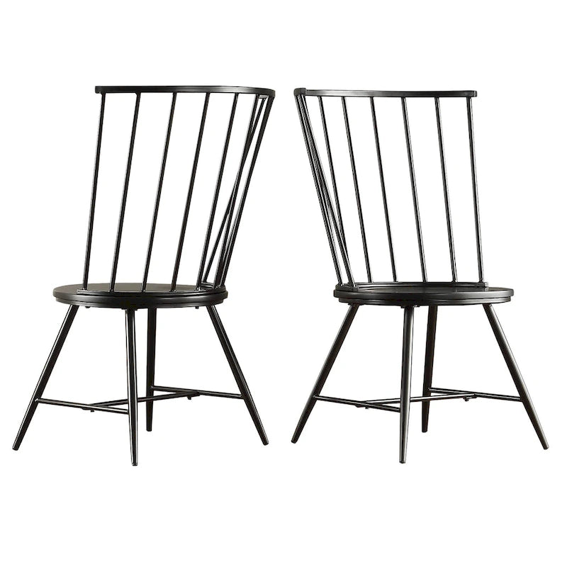 Truman High Back Metal and Wood Spindle Dining Chair (Set of 2) by iNSPIRE Q Modern