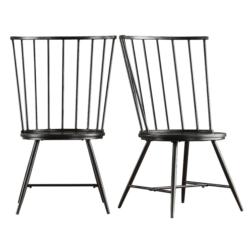 Truman High Back Metal and Wood Spindle Dining Chair (Set of 2) by iNSPIRE Q Modern