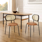 Art Leon Cane Back Faux Leather Upholstered Dining Chair (Set of 2)