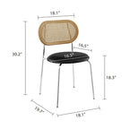 Art Leon Cane Back Faux Leather Upholstered Dining Chair (Set of 2)