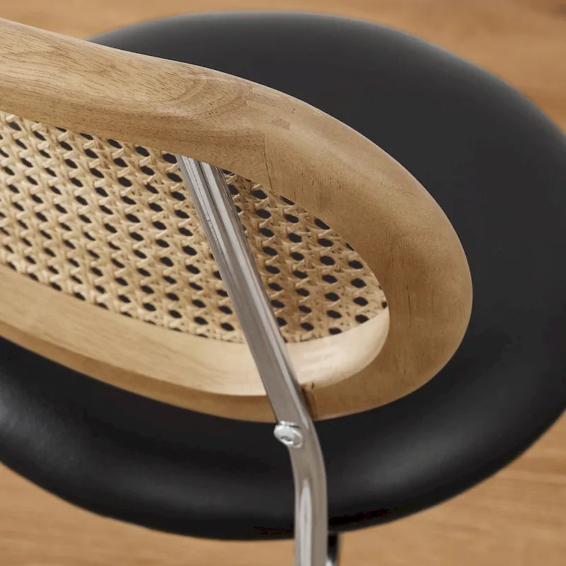 Art Leon Cane Back Faux Leather Upholstered Dining Chair (Set of 2)