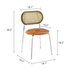 Art Leon Cane Back Faux Leather Upholstered Dining Chair (Set of 2)