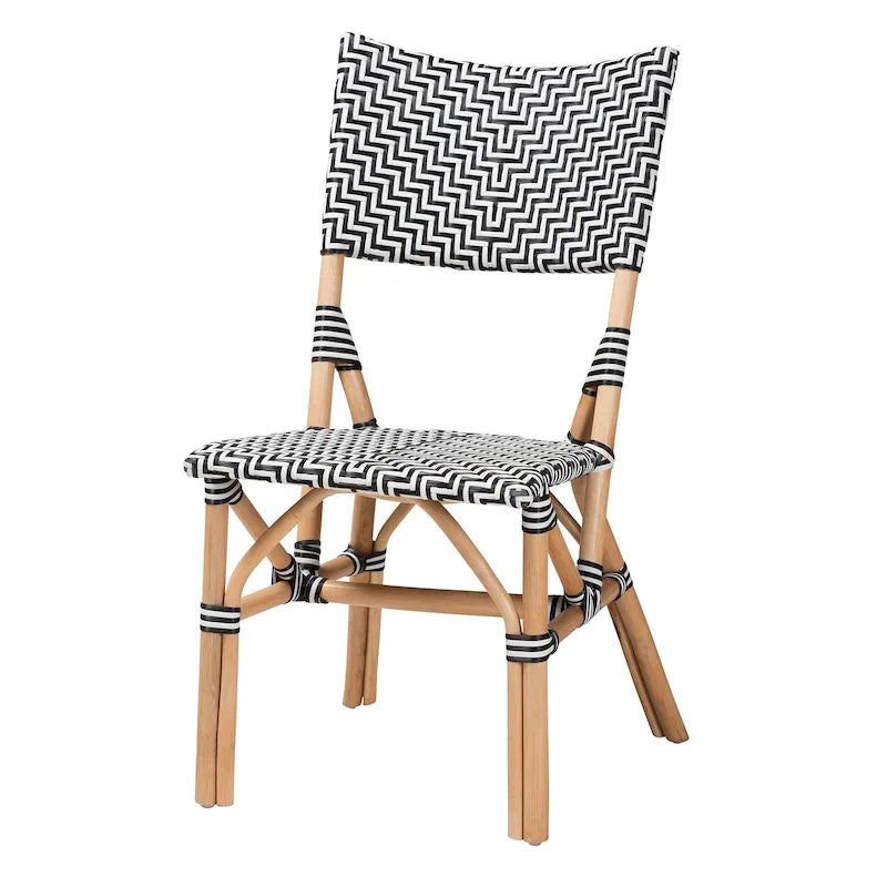 Wagner Modern French styled Natural Rattan Bistro Chair with Weaving