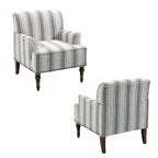 Set of 2 Traditional Upholstered Stripe Accent Chair for Living Room