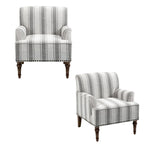 Set of 2 Traditional Upholstered Stripe Accent Chair for Living Room