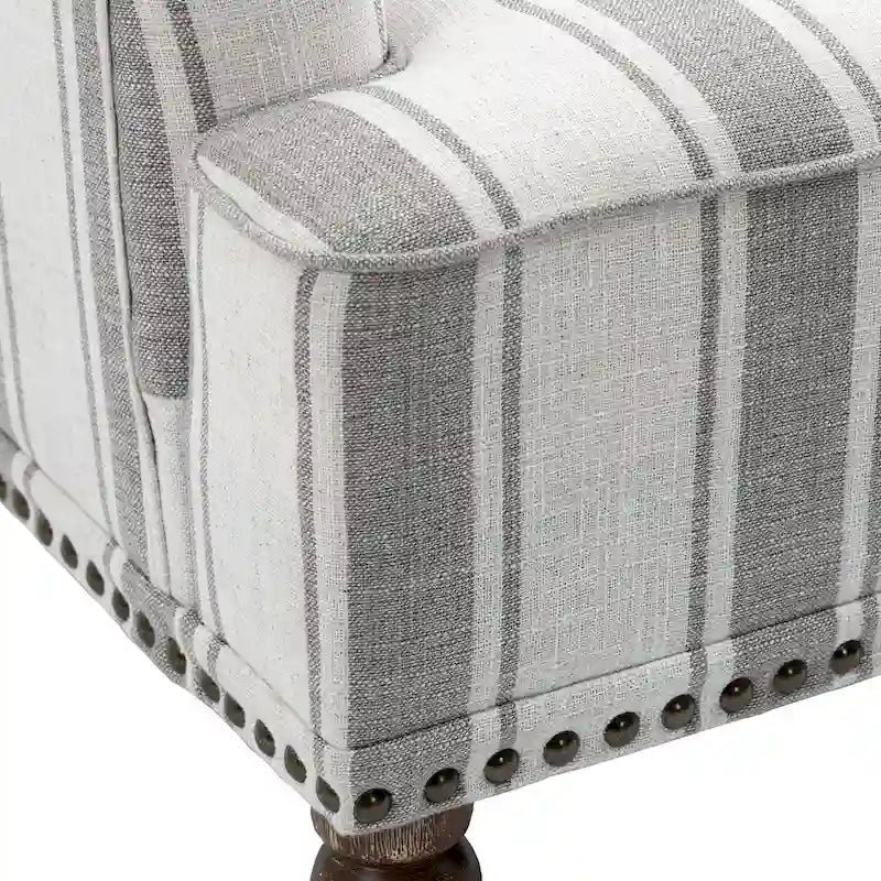 Set of 2 Traditional Upholstered Stripe Accent Chair for Living Room