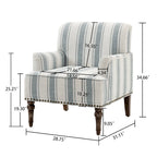 Set of 2 Traditional Upholstered Stripe Accent Chair for Living Room