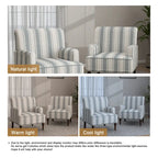 Set of 2 Traditional Upholstered Stripe Accent Chair for Living Room