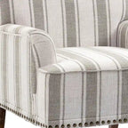 Set of 2 Traditional Upholstered Stripe Accent Chair for Living Room