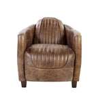 Acme Furniture Brancaster Top Grain Leather Retro Brown Arm Chair
