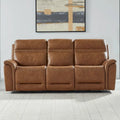 Cooper Leather Dual Power Reclining Sofa - Camel