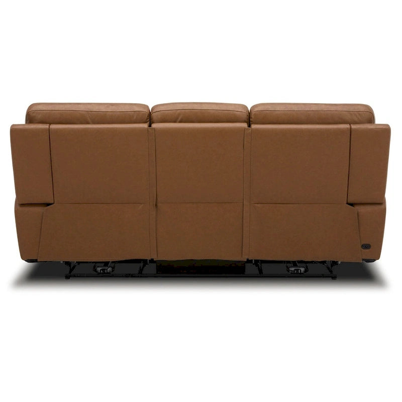 Cooper Leather Dual Power Reclining Sofa - Camel